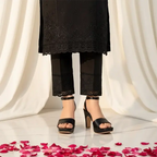 Black Platform Wedges Heel PIU_271 — front view, ladies shoes Pakistan by PumpItUp