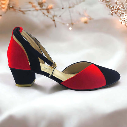 Black & Red Block Heel Pump PIU_17-1