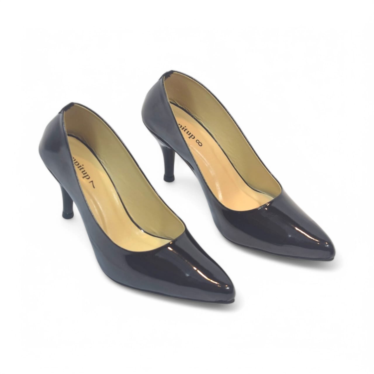 Black Reflected Comfy Court Shoe PIU_151