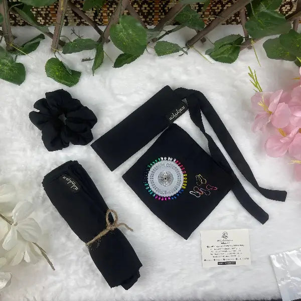Black Saudi Niqab Set (HB-3)
