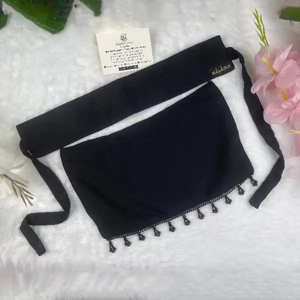 Black Saudi Niqab with Beads HB-2 – Double Georgette Fabric by Hijabiyana By Hijabiyana