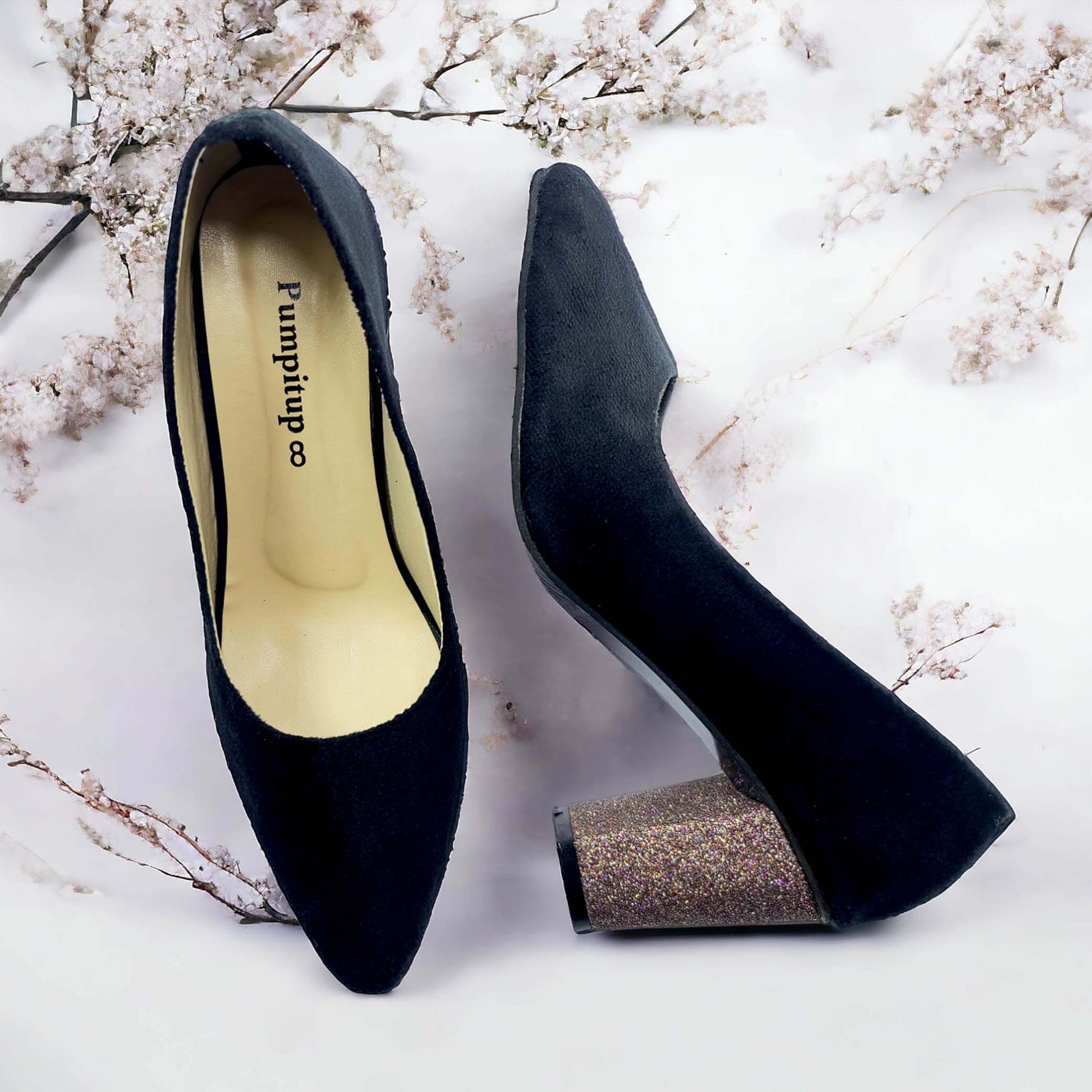 Black Shine Block Heel pump PIU_115