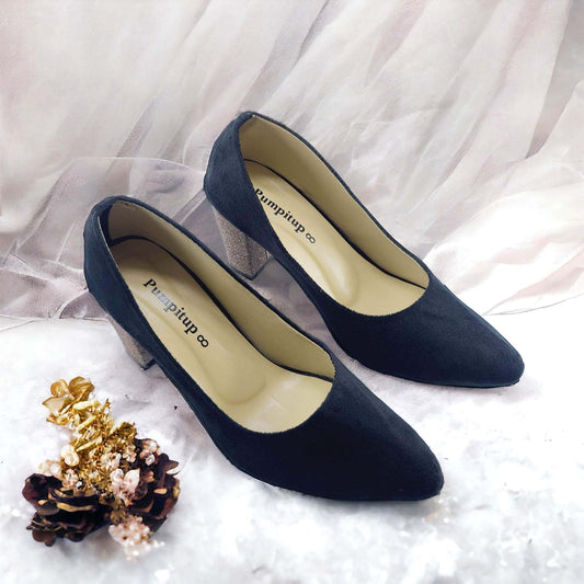 Black Shine Block Heel pump PIU_115