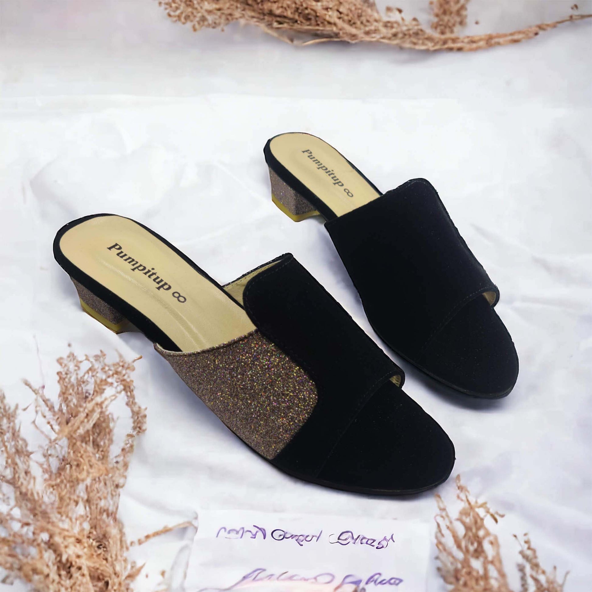 Black & Shiny Block Heel sandal PIU_75