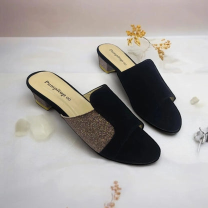 Black & Shiny Block Heel sandal PIU_75