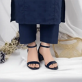 Black Yaro Block Heel Sandal PIU_164 Patent Rexine ladies shoes PumpItUp.pk