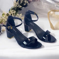 Black Yaro Block Heel Sandal PIU_164