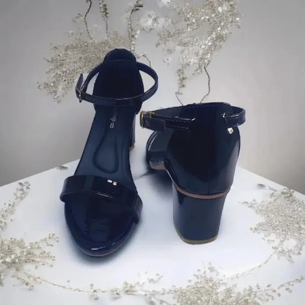 Black Yaro Block Heel Sandal PIU_164