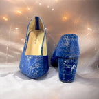 Blue Chunky Block Heel Pump PIU_137