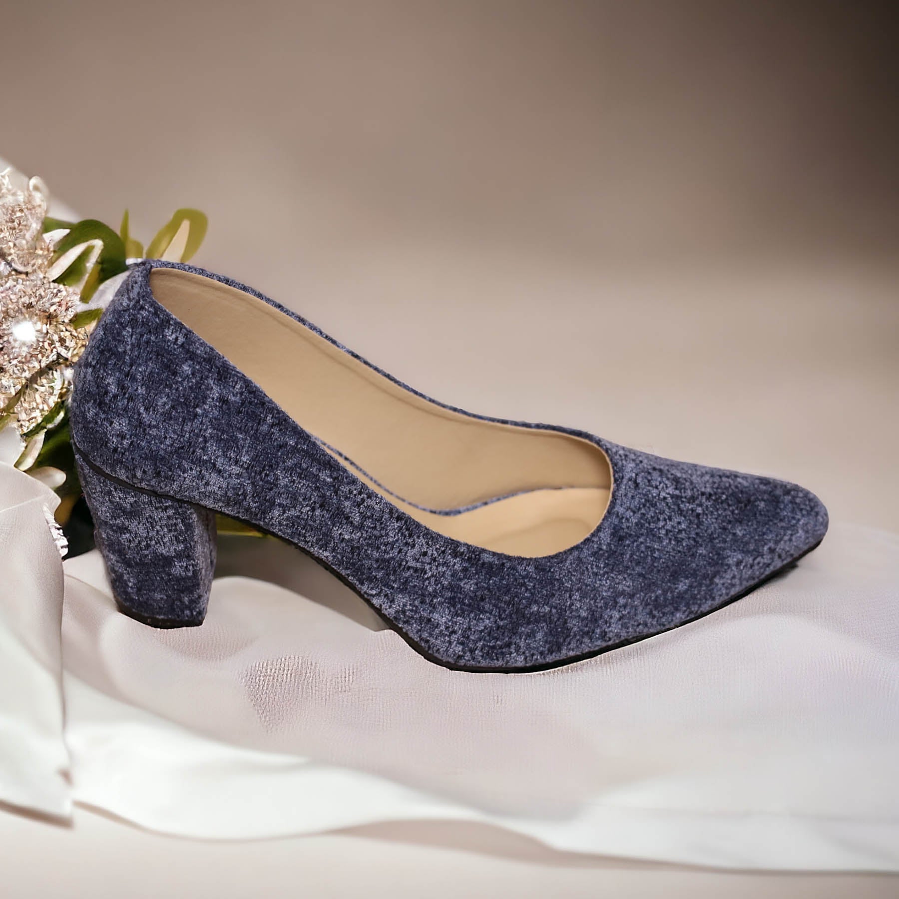 Blue Comfy ChicBlock Heels  Pump PIU_134