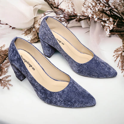 Blue Comfy ChicBlock Heels  Pump PIU_134