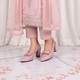 Blush Pink Dove Slingback Block Heel PIU_266