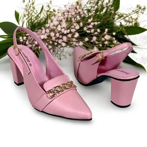 Blush Pink Dove Slingback Block Heel PIU_266 PIU_266 sofa rexine ladies shoes PumpItUp.pk