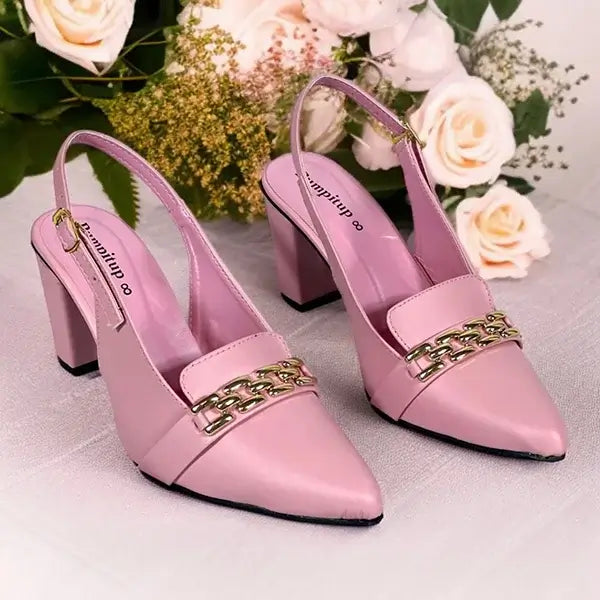 Blush Pink Dove Slingback Block Heel PIU_266 PIU_266 sofa rexine ladies shoes PumpItUp.pk-1