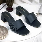 Bracies Black Block Heels PIU_297 in black Sofa rexine, PumpItUp

