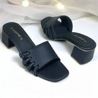 Bracies Black Block Heels PIU_297 in black Sofa rexine, PumpItUp

