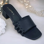 Bracies Black Block Heels PIU_297 in black Sofa rexine, PumpItUp
