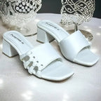 “Bracies White Block Heels PIU_296 in white sofa rexine by PumpItUp”
