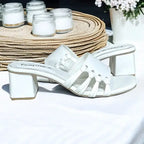 “Bracies White Block Heels PIU_296 in white sofa rexine by PumpItUp”