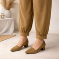 Brown Comfy Block Heel Pump PIU_110 amarah rexine ladies shoes PumpItUp.pk