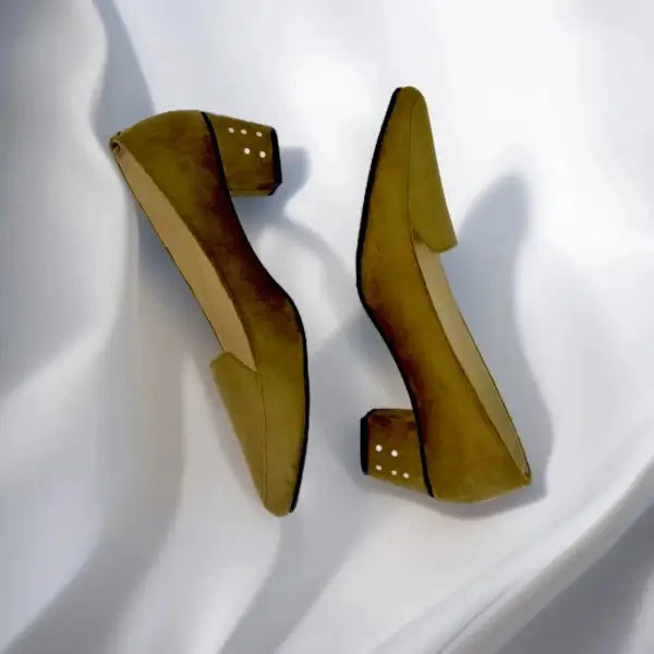 Brown Comfy Block heelA Pump PIU_110