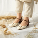 Brown Cream Duo Slingback Block Heel PIU_252