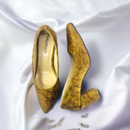 Brown Crushed Comfy Block Heel Pump PIU_148