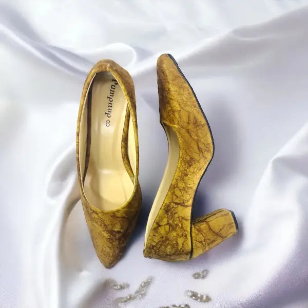 Brown Crushed Comfy Block Heel Pump PIU_148