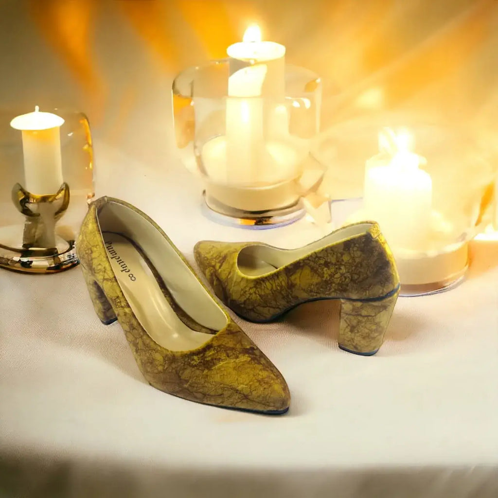 Brown Crushed Comfy Block Heel Pump PIU_148