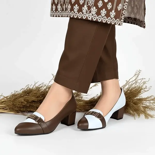 Brownie Pearl Block Heel PIU_263 sofa rexine ladies shoes PumpItUp.pk