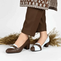 Brownie Pearl Block Heel PIU_263 sofa rexine ladies shoes PumpItUp.pk