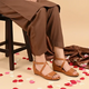 Camel Cross Strap Wedge Sandals PIU_276