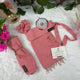 Candy Pink Saudi Niqab With Beads Set (HB-16)