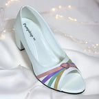 Candy White Block Heel Sandals - PIU_279 - Buy Online Pakistan | PumpItUp
