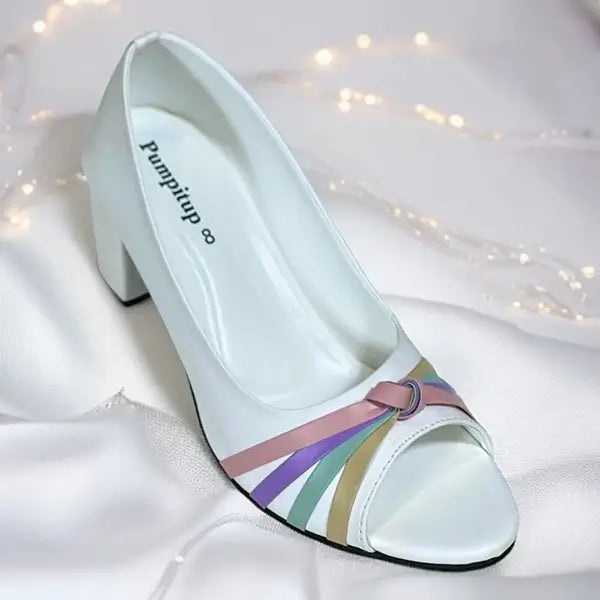 Candy White Block Heel Sandals - PIU_279 - Buy Online Pakistan | PumpItUp

