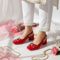 Cherry Slingback Block Heel PIU_254 Amarah Rexine ladies shoes PumpItUp.pk