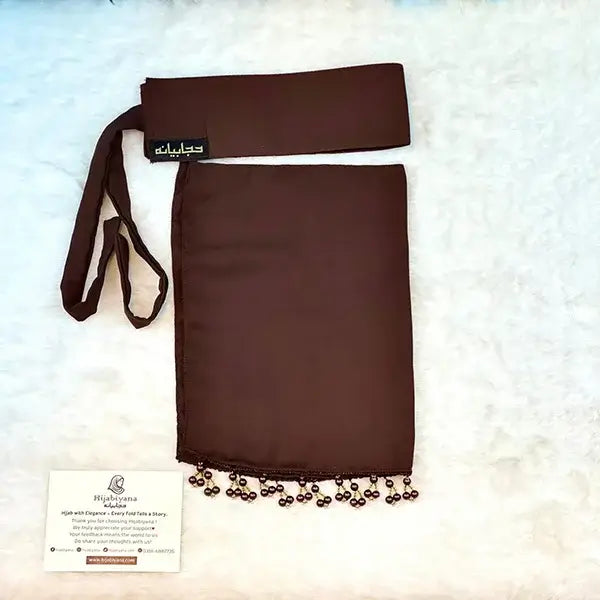 Chocolate Brown Saudi Niqab With Beads HB-46 – Hijabiyana by pumpitup.pk