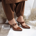 Cocoa Gloss Heels Pump PIU_189 Patent ladies shoes PumpItUp.pk