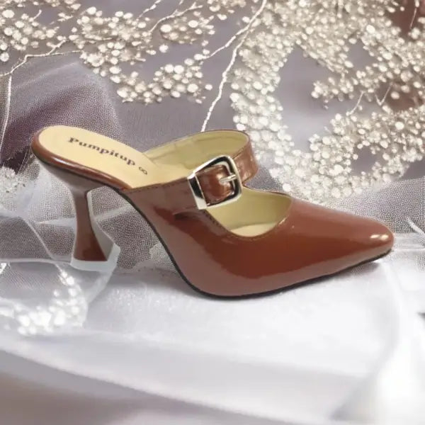 Cocoa Gloss Heels Pump PIU_189