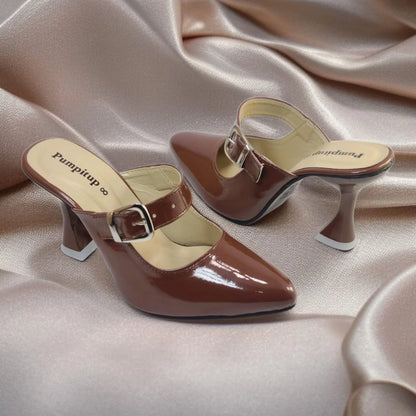 Cocoa Gloss Heels Pump PIU_189