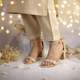 Cream Blond Yaro Block Heel Sandal PIU_170