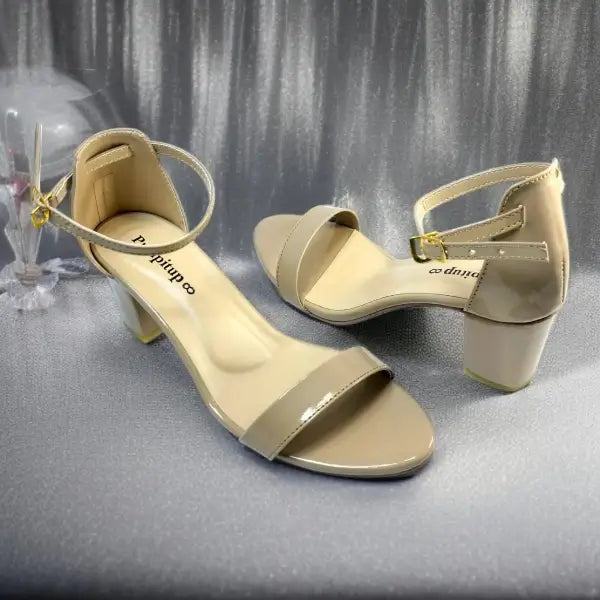 Cream Blond Yaro Block Heel Sandal PIU_170