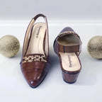 Crocodile Chain Slingback Block Heel Pump PIU_167