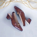 Crocodile Chain Slingback Block Heel Pump PIU_167