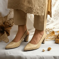 Crocodile Half d'Orsay Slingback Pump PIU_136 Crocodile Leather Rexine ladies shoes PumpItUp.pk