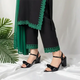 Crystal Black Bow Block Heel Sandal PIU_269