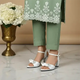 Crystal White Bow Block Heel Sandal PIU_270