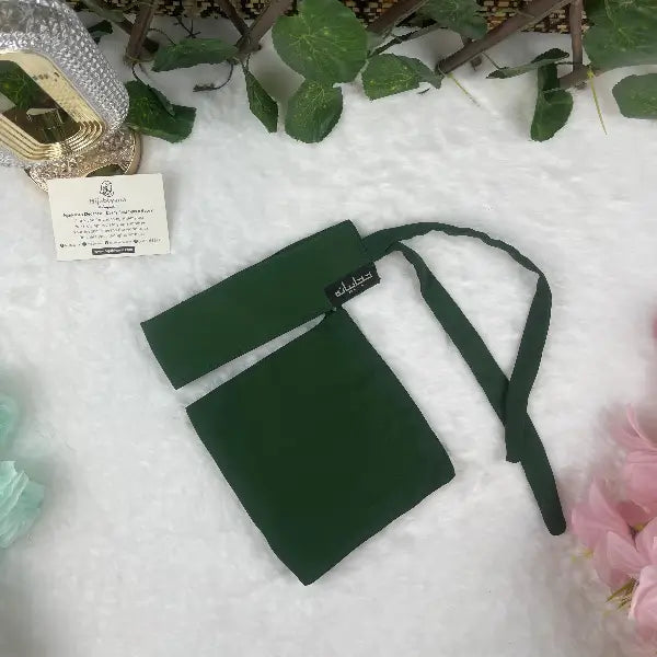 Dark Green Saudi Niqab HB-17 – Double Georgette Fabric by Hijabiyana By Pumpitup.pk