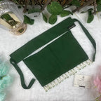 Dark Green Saudi Niqab With Beads HB-18 – Double Georgette Fabric by Hijabiyana By Pumpitup.pk