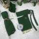 Dark Green Saudi Niqab With Beads Set (HB-20)